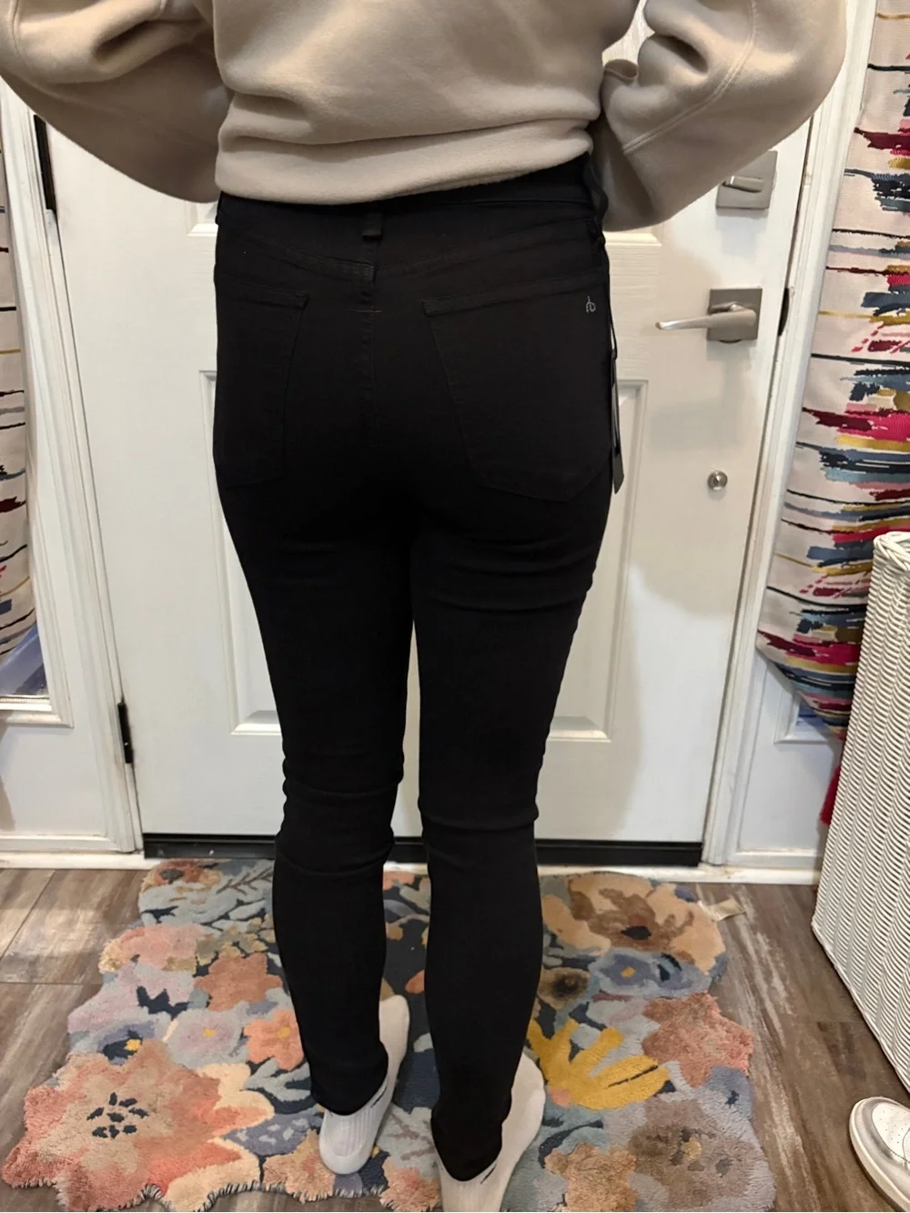NEW ! NWT RAG & BONE Nina High-Rise Skinny Jeans Black 25